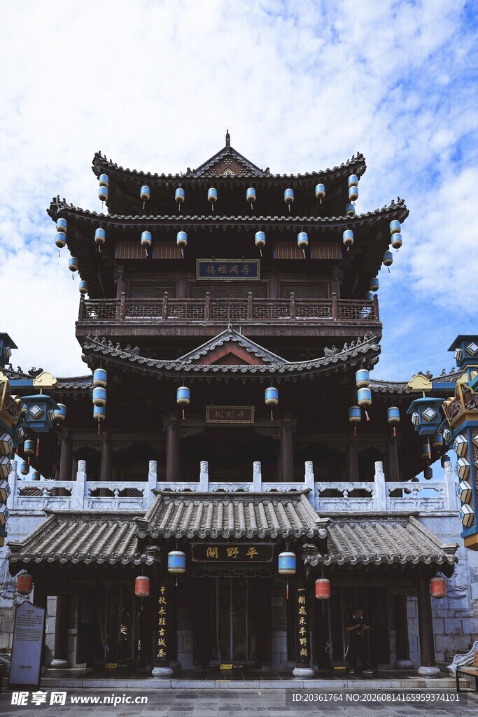中式古建筑塔楼景观