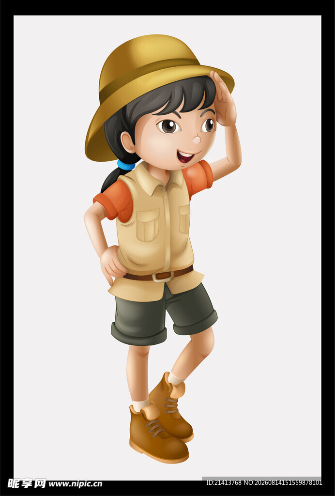 探险小男孩人偶