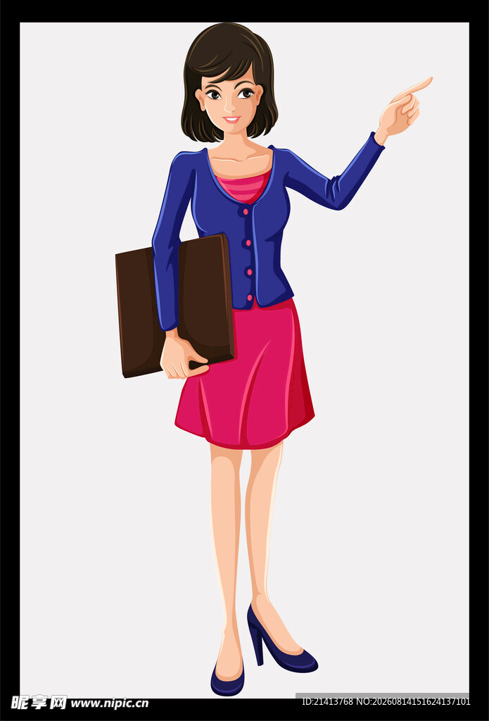 职业女性展示优雅且自信