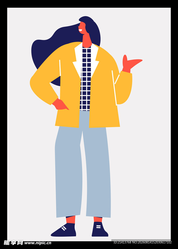 时尚穿搭女性展示姿态
