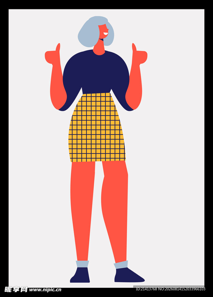自信女性展示积极姿态