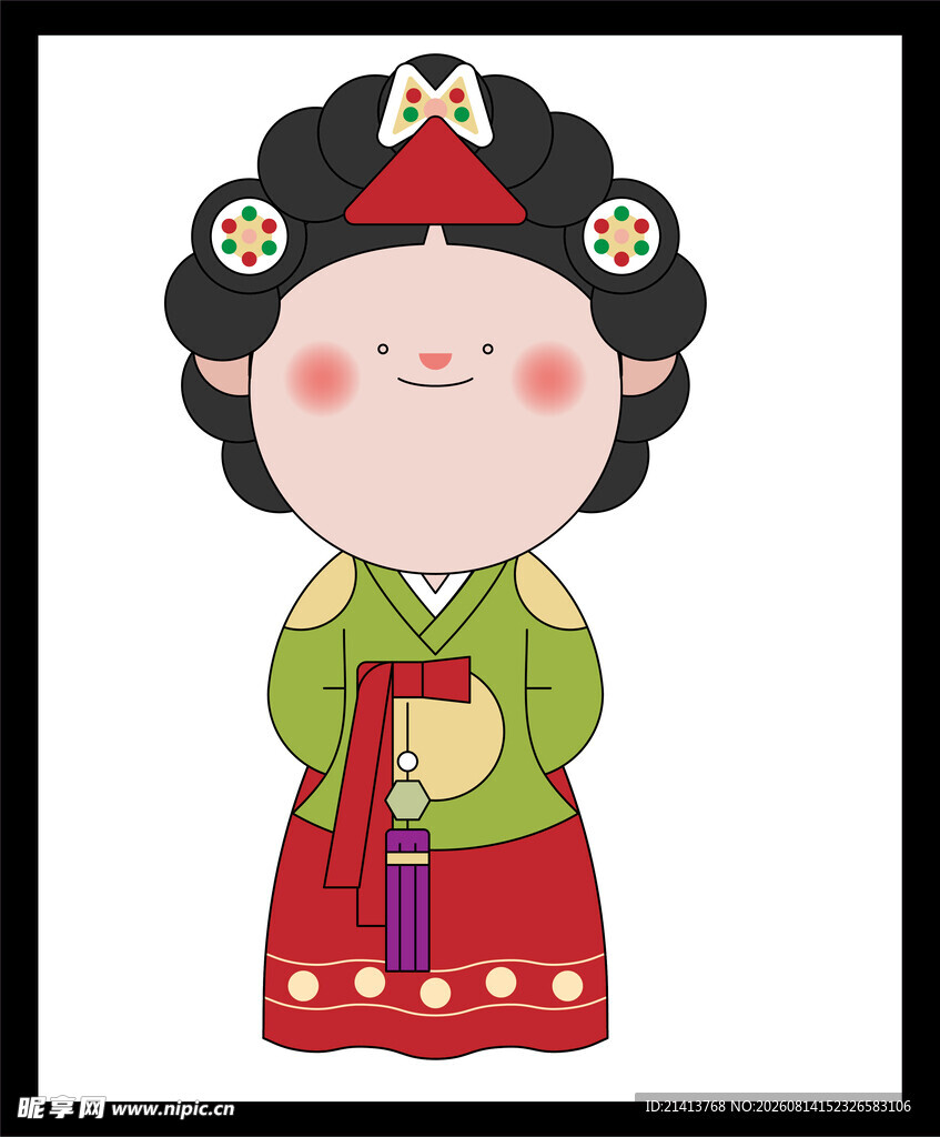 可爱韩服卡通女孩形象
