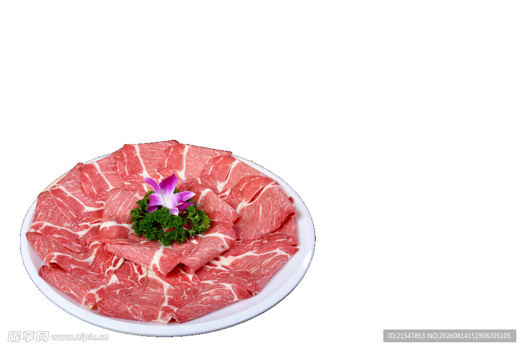 鲜切羊肉摆盘