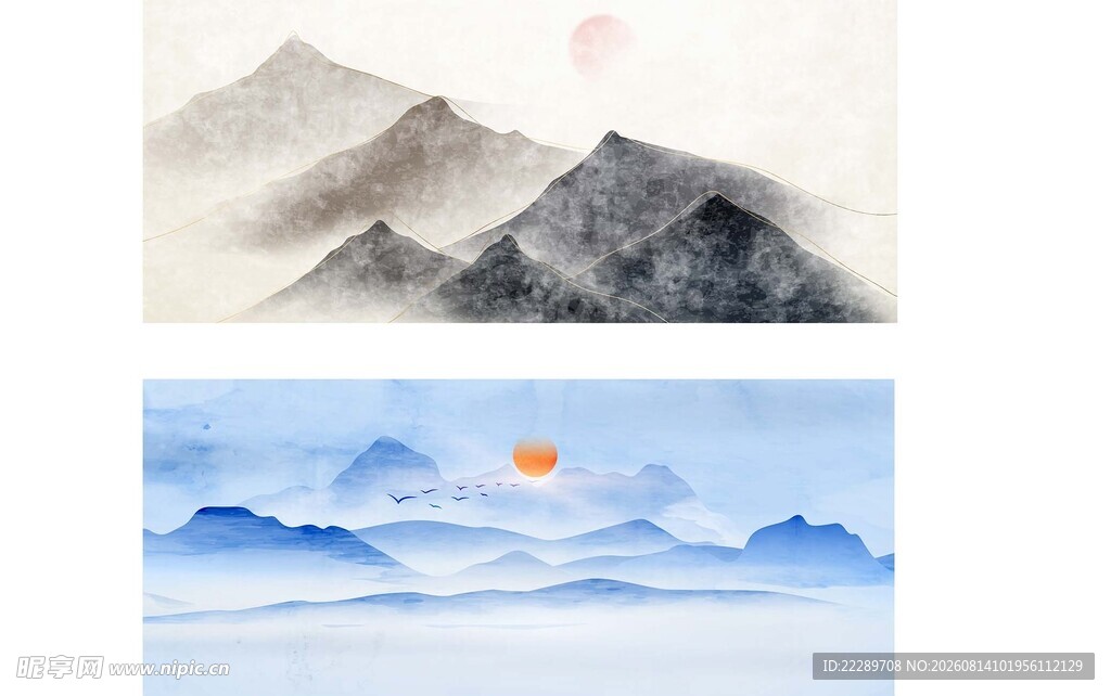 水墨山水风景图