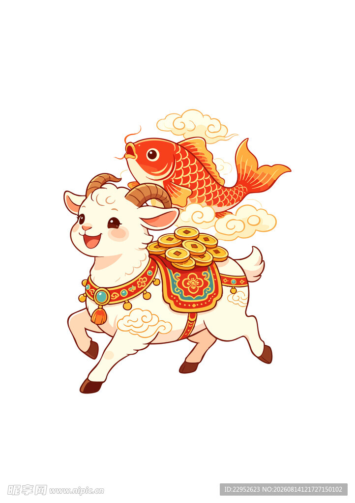 2027羊年插画免抠元素