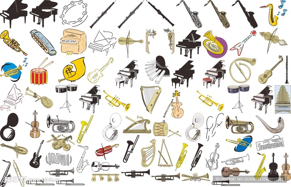 矢量乐器音乐器材素材