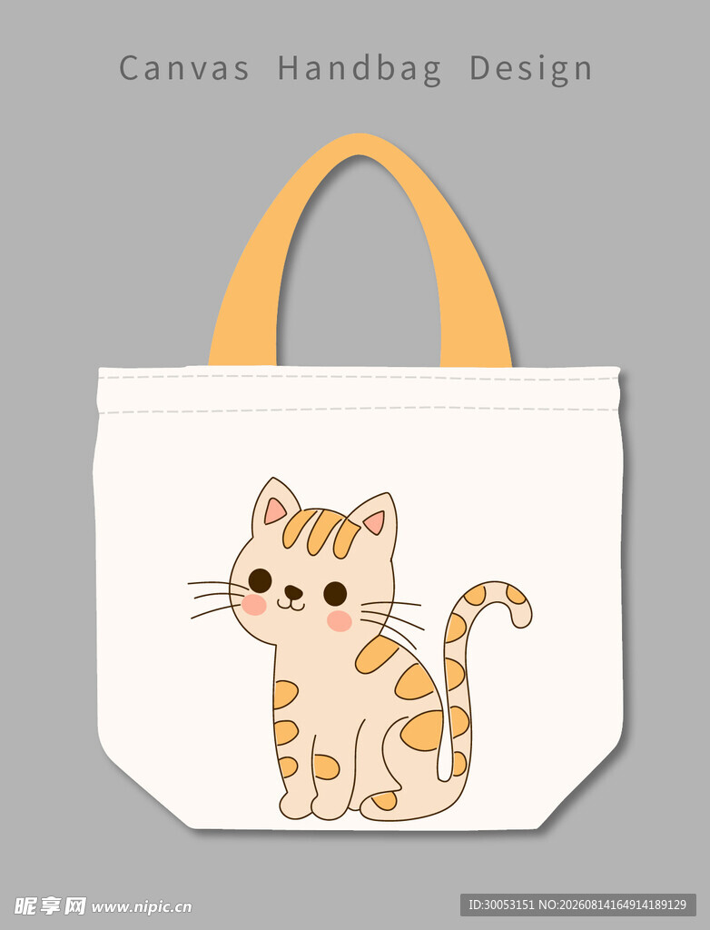 手绘猫咪帆布袋设计
