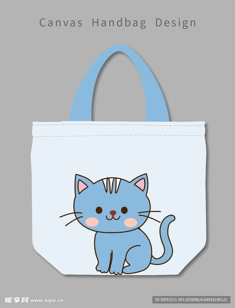 手绘猫咪帆布袋设计
