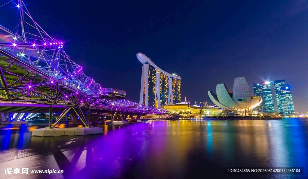 新加坡滨海湾璀璨夜景