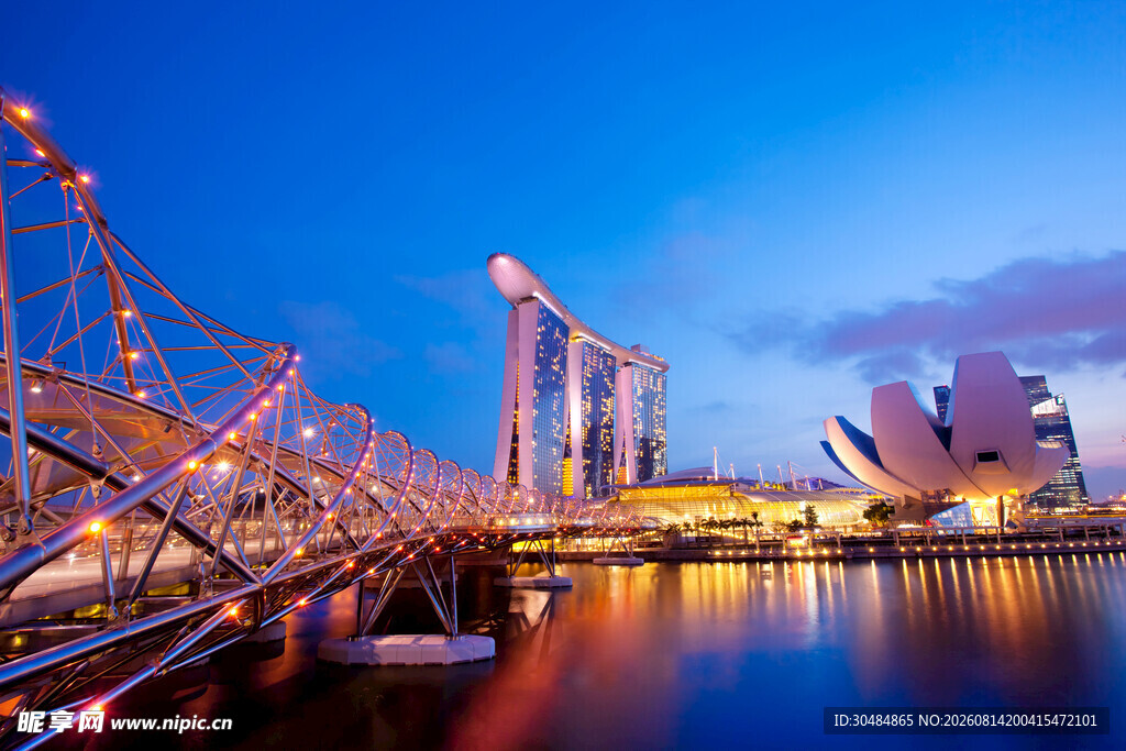新加坡滨海湾璀璨夜景