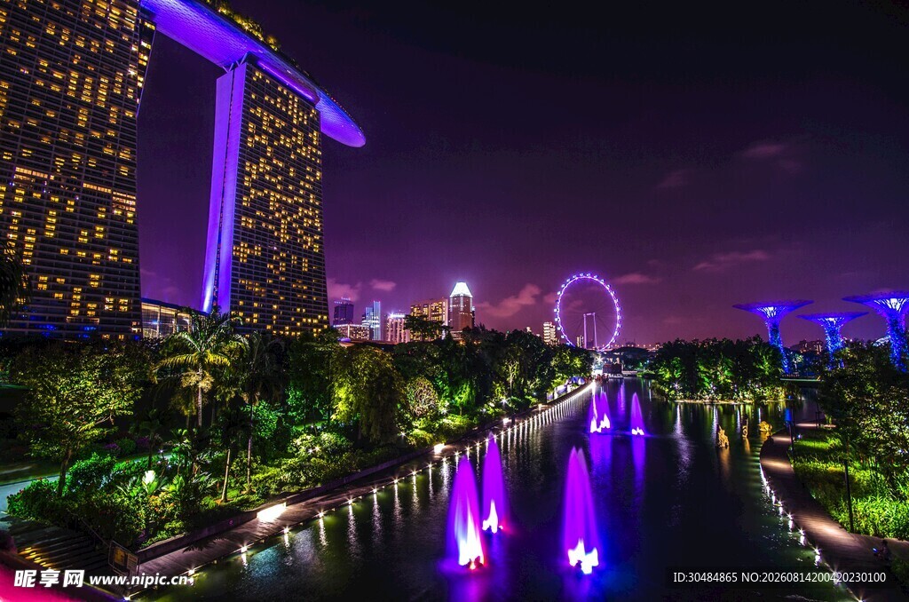 新加坡滨海湾璀璨夜景