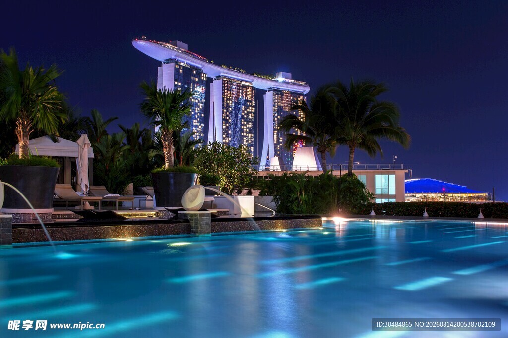 新加坡滨海湾夜景泳池