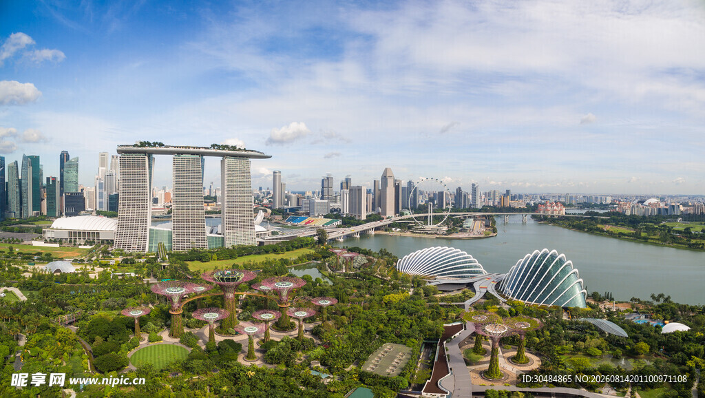 新加坡城市景观俯瞰图