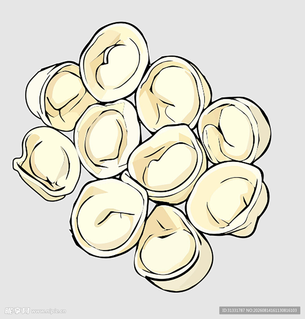 手绘馄饨插画