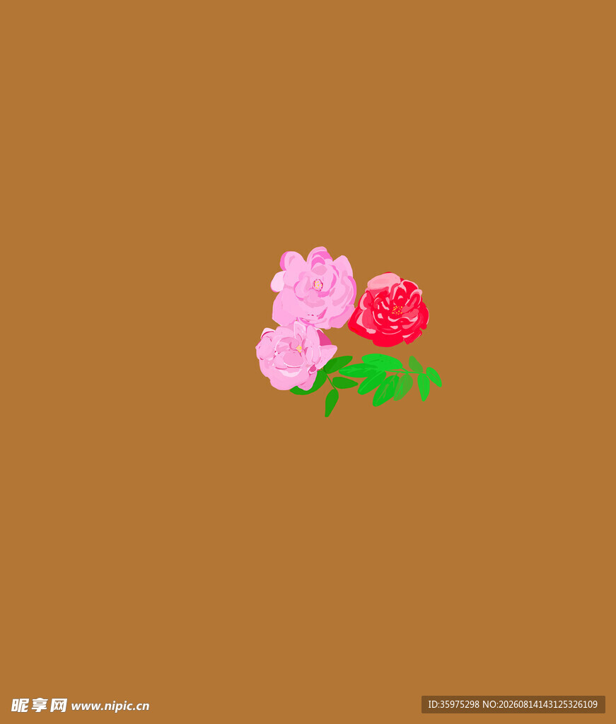 三朵小花图案