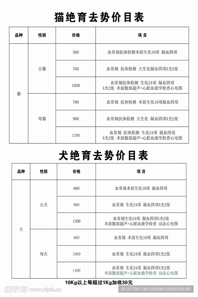 商务报价表模板