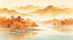 金秋十月山水背景