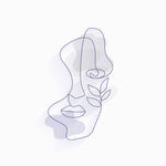 线条勾勒的抽象人脸造型