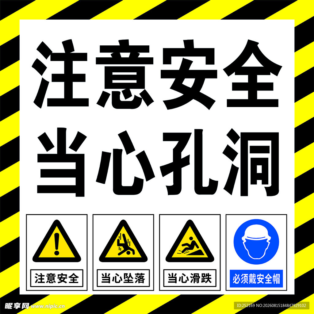 当心孔洞安全警示标识