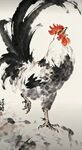 雄鸡国画