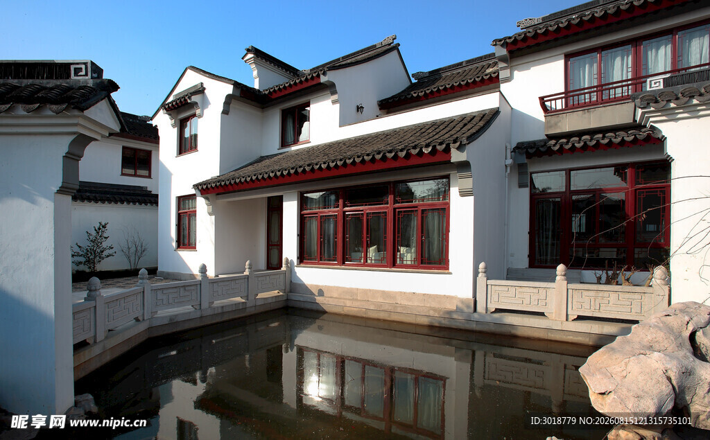 江南水乡中式庭院建筑