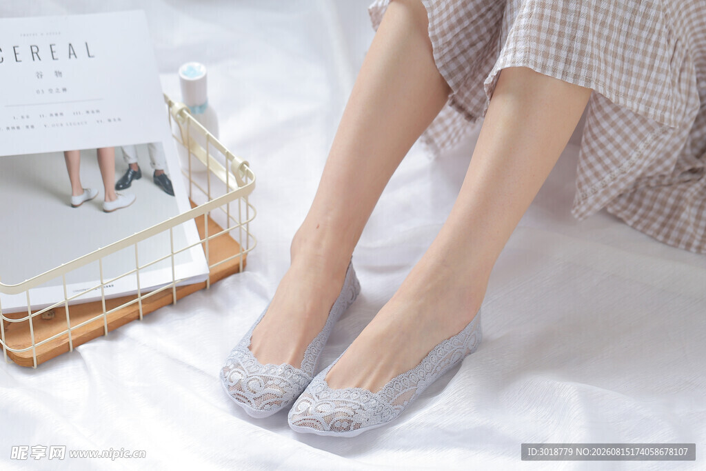 女士浅口隐形船袜展示