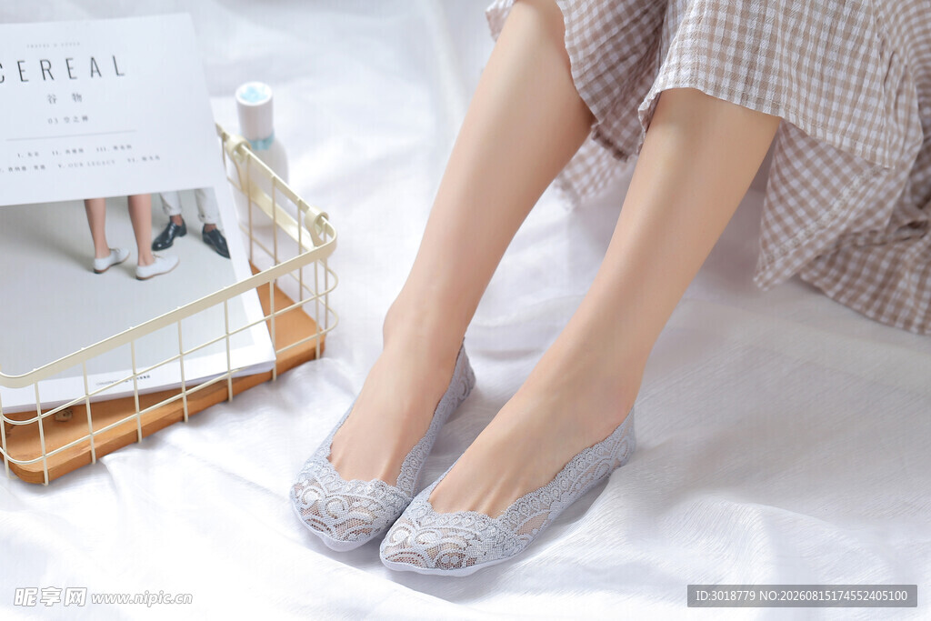 女士浅口蕾丝隐形船袜