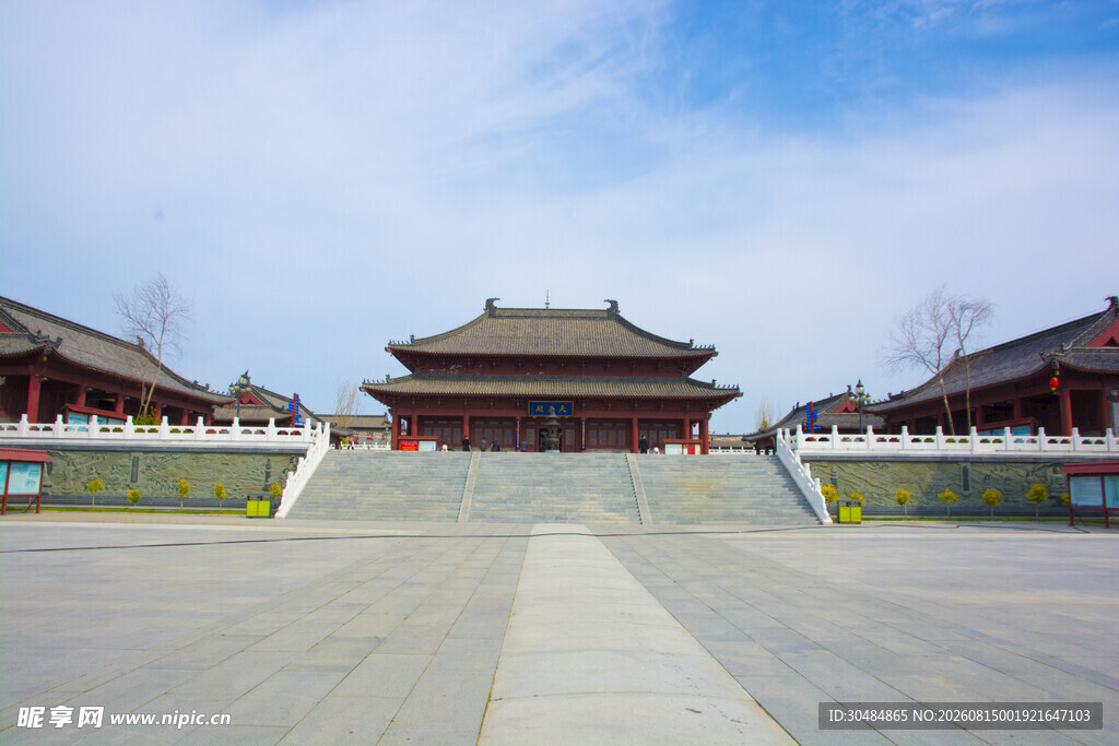 中式古建筑庭院壮丽景观