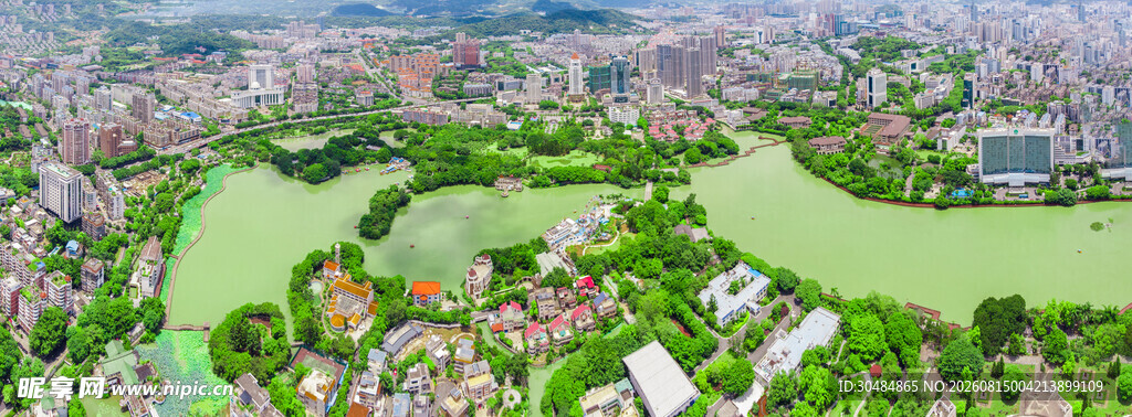福州西湖公园航拍