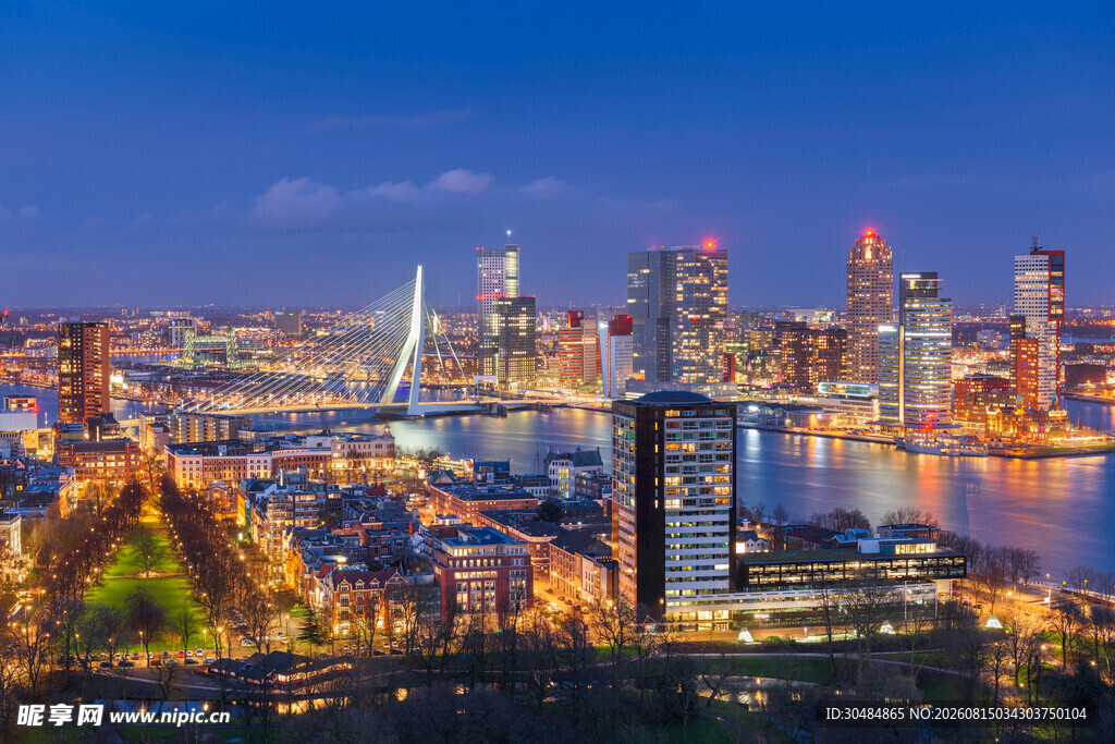 阿姆斯特丹城市璀璨夜景
