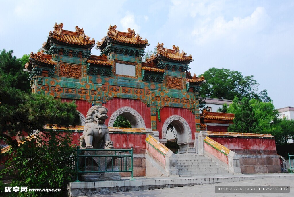 中式古典牌坊建筑景观