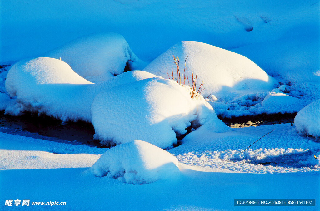 雪覆大地的冬日美景