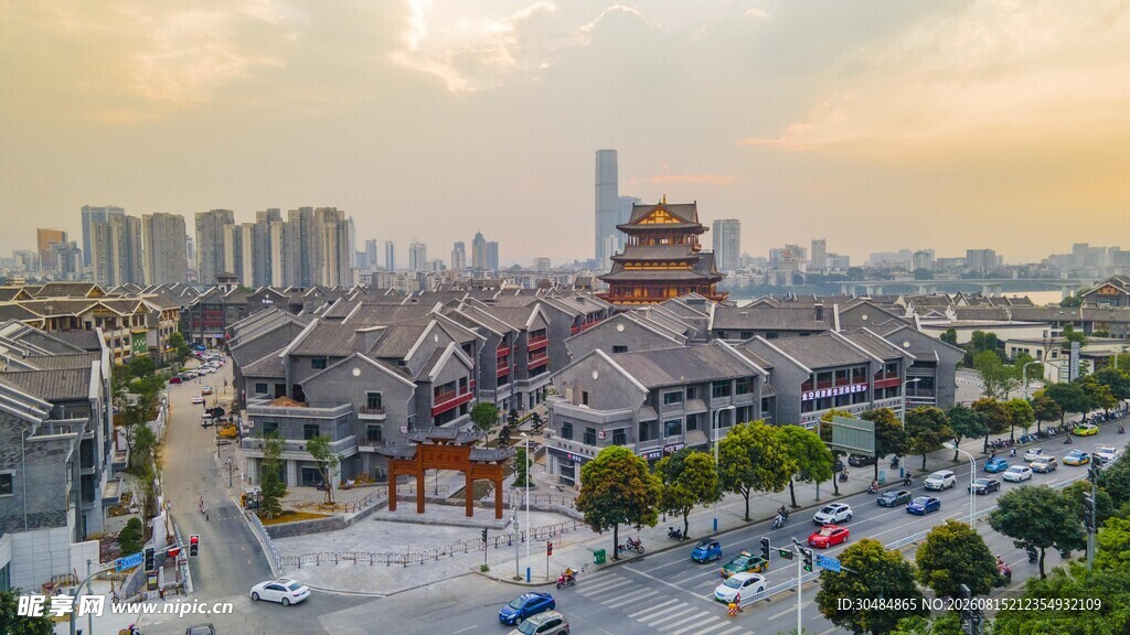 黄昏柳州城市风光