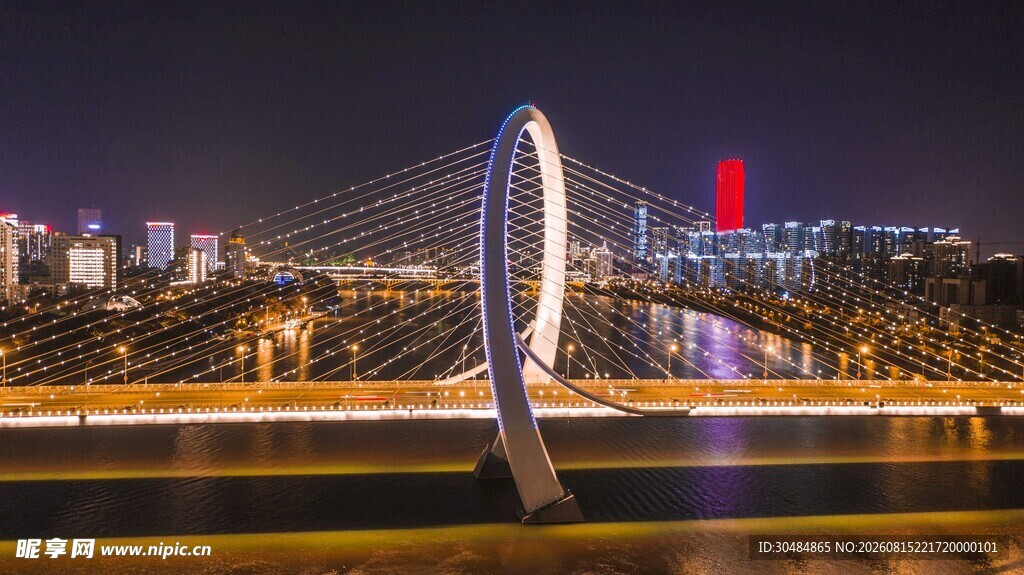 广西柳州白沙大桥夜景