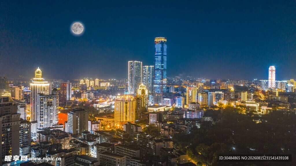 广西柳州城市夜景风光