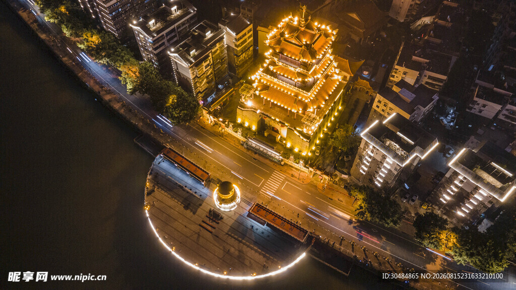 柳州西来古寺城市风光
