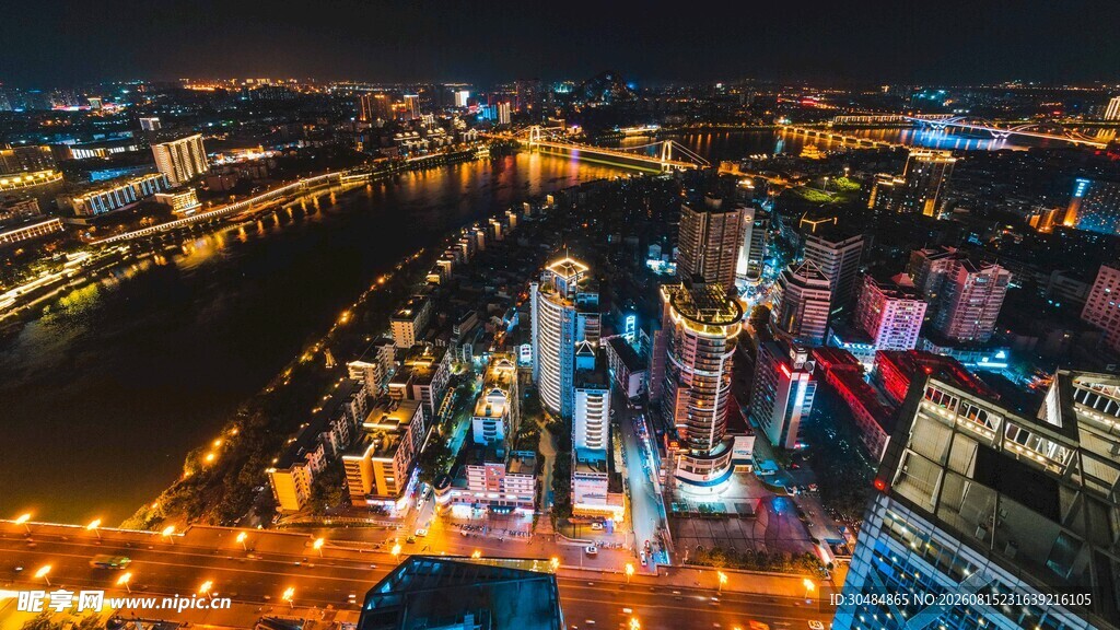 广西柳州风情港夜景