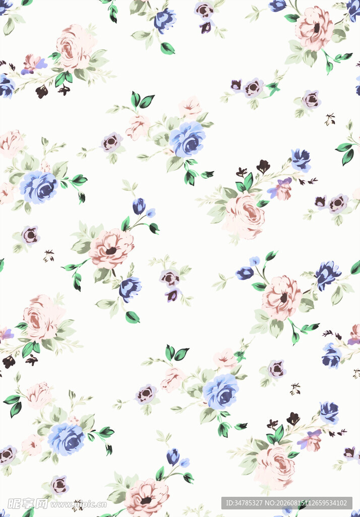 清新花卉图案背景图