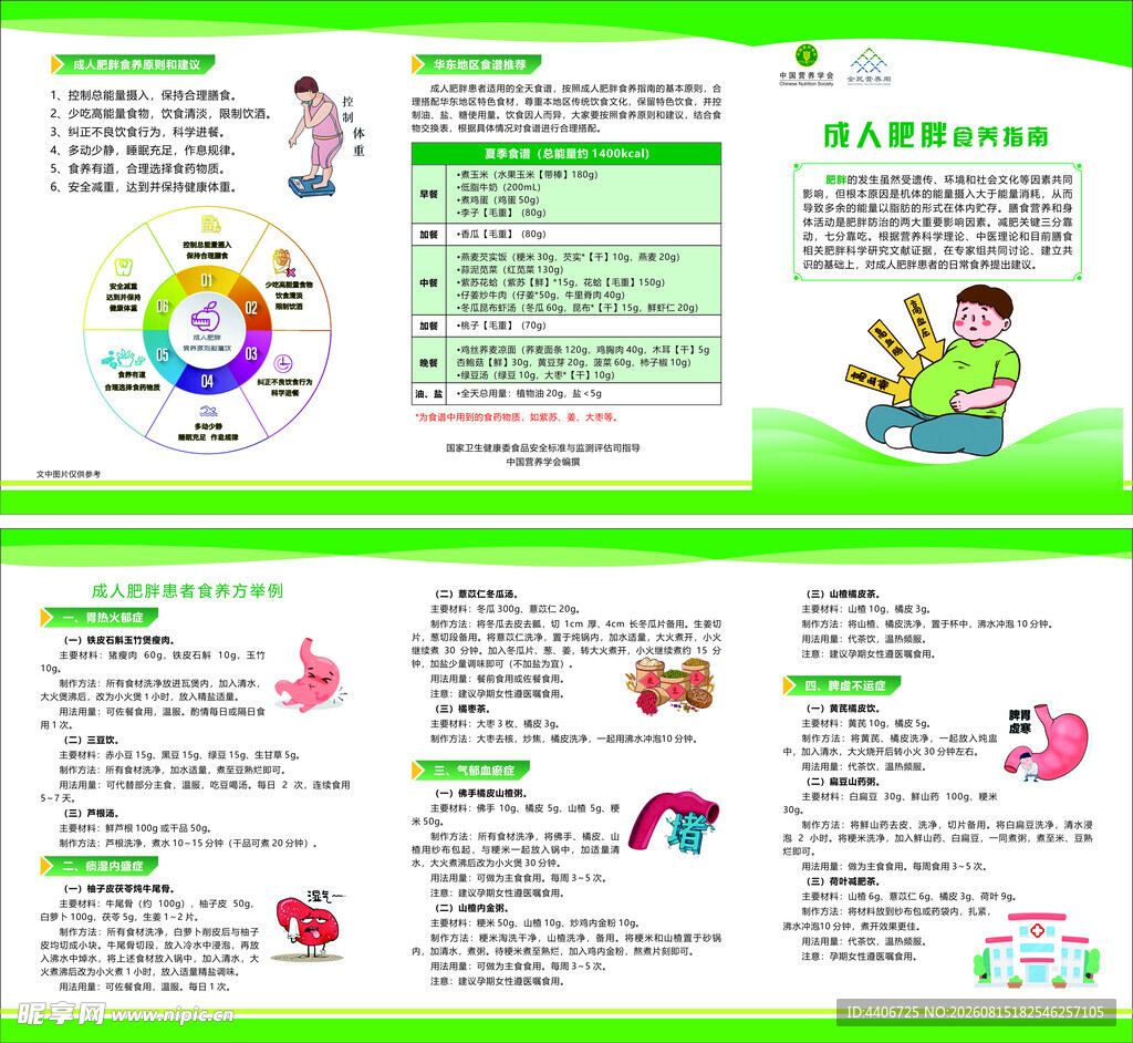 成人肥胖 食养三折页