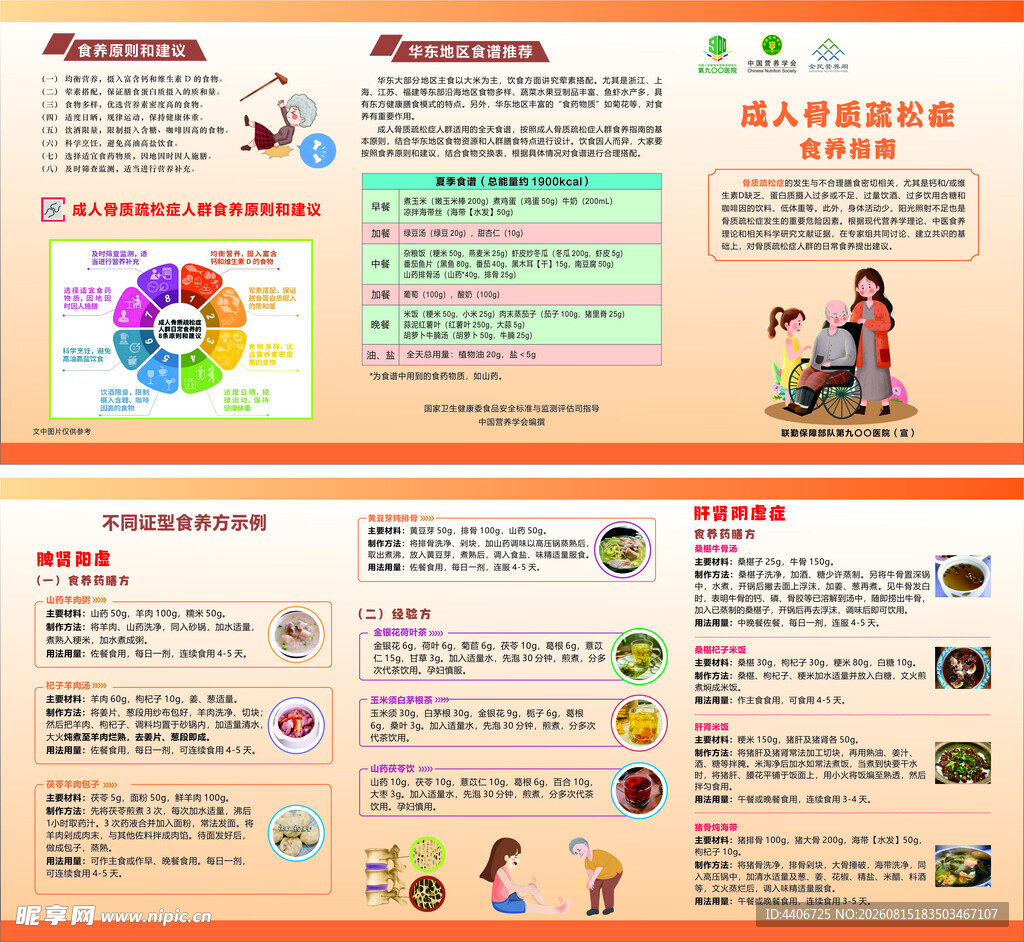 成人骨质疏松症食养指南三折页