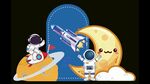 太空探索主题卡通插画