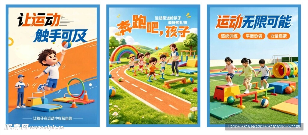 幼儿园 体能 海报 运动