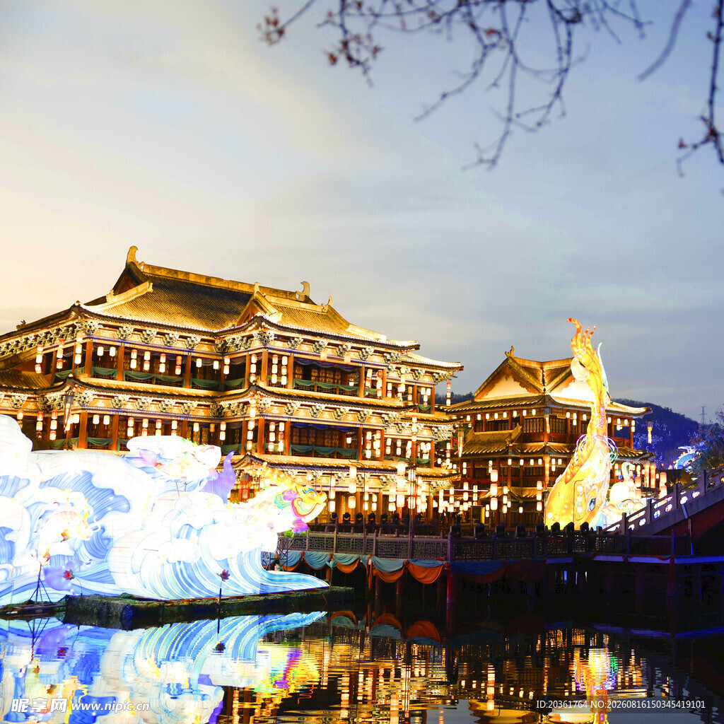 西安古城夜景璀璨如画