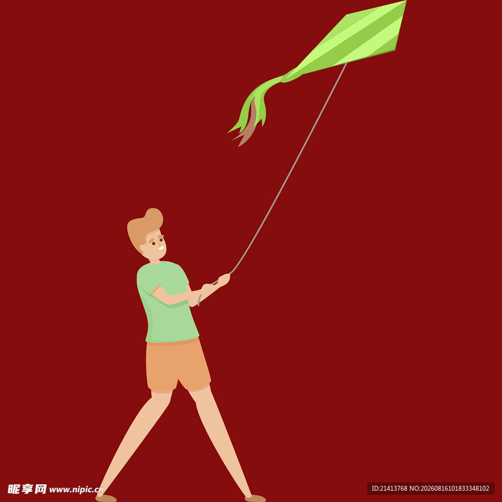 女孩户外快乐放风筝