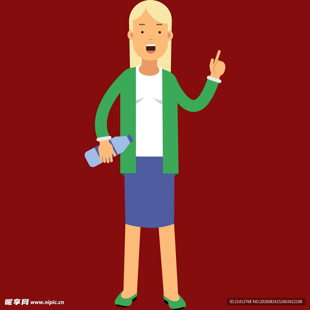 老年女性手持物件做指示动作