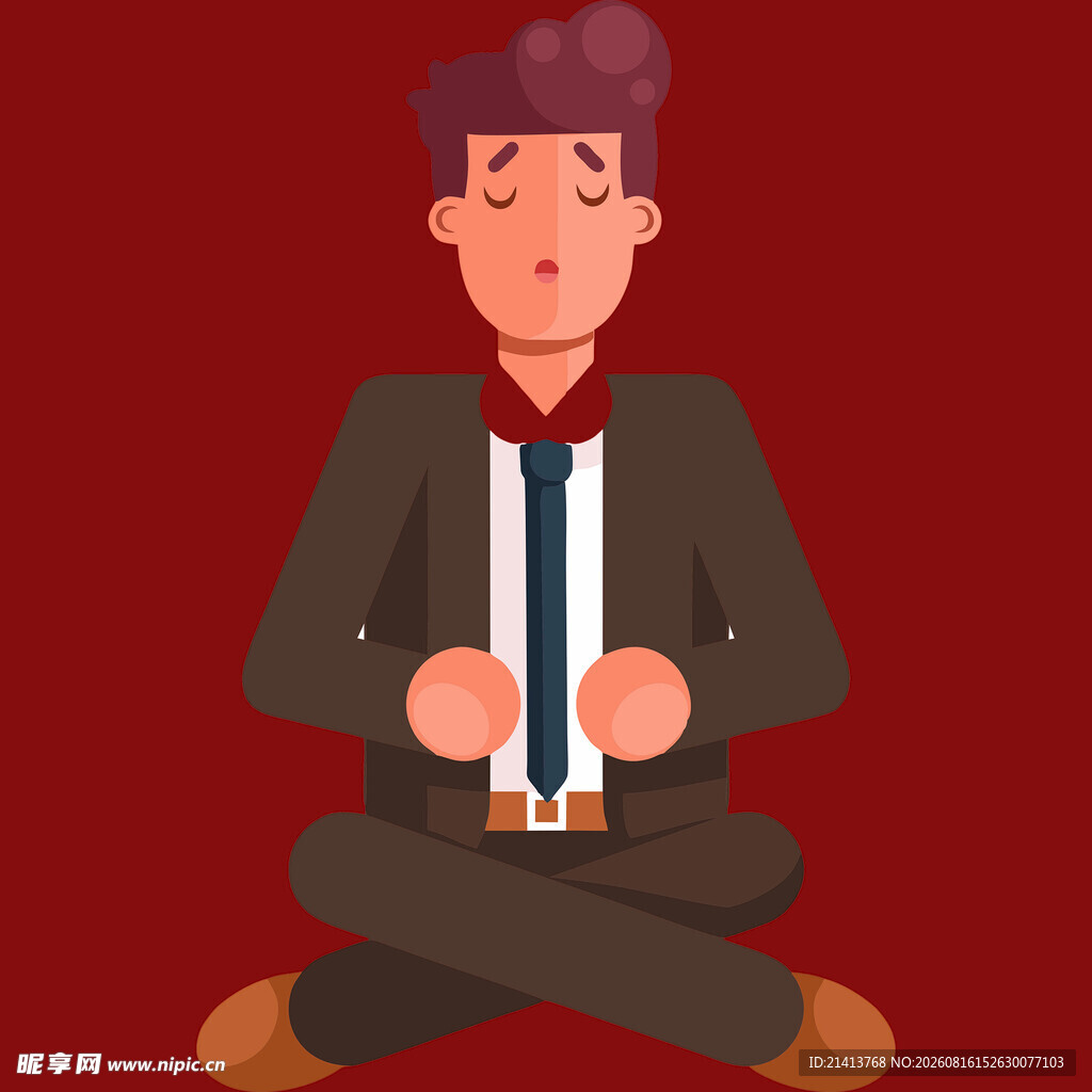 冥想的商务人士