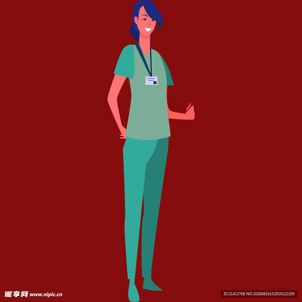 女医护人员展示姿态