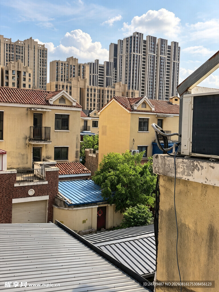 城市居民区屋顶景观