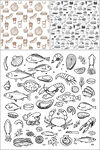 海洋生物手绘图案集合