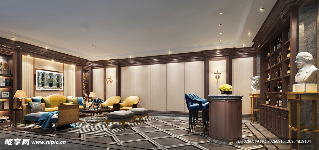 现代豪华室内休息空间